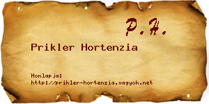 Prikler Hortenzia névjegykártya